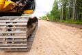 Construction equipment during road works Royalty Free Stock Photo